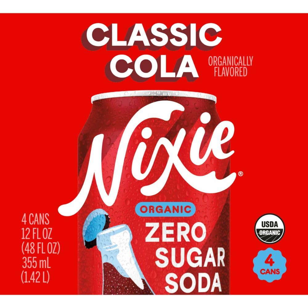 Nixie Organic Zero Sugar Soda, Classic Cola, Healthy Soda Pop, Non